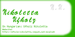 nikoletta ufholz business card